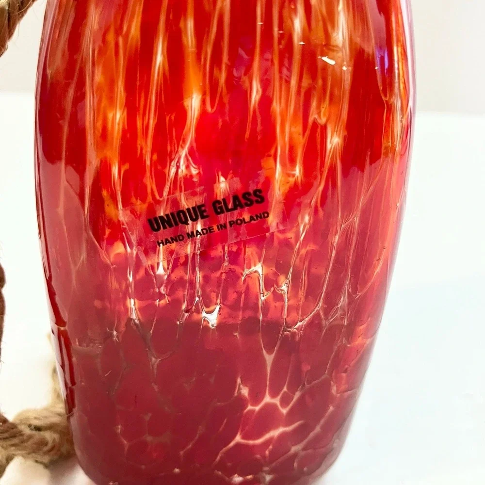 Unique Glass MCM Handmade Polish Vase 7